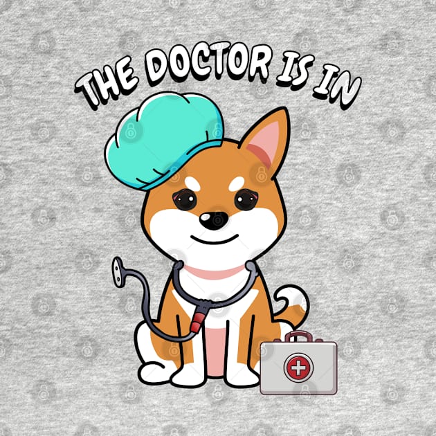 Cute orange dog is a doctor by Pet Station